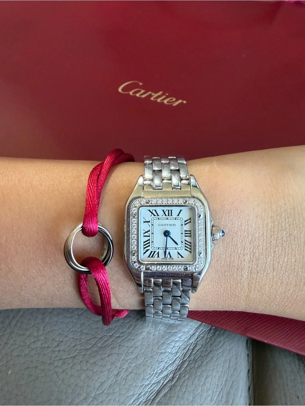 Cartier Panthère de Cartier Quartz Watch Stainless Steel with Diamond Bezel 22